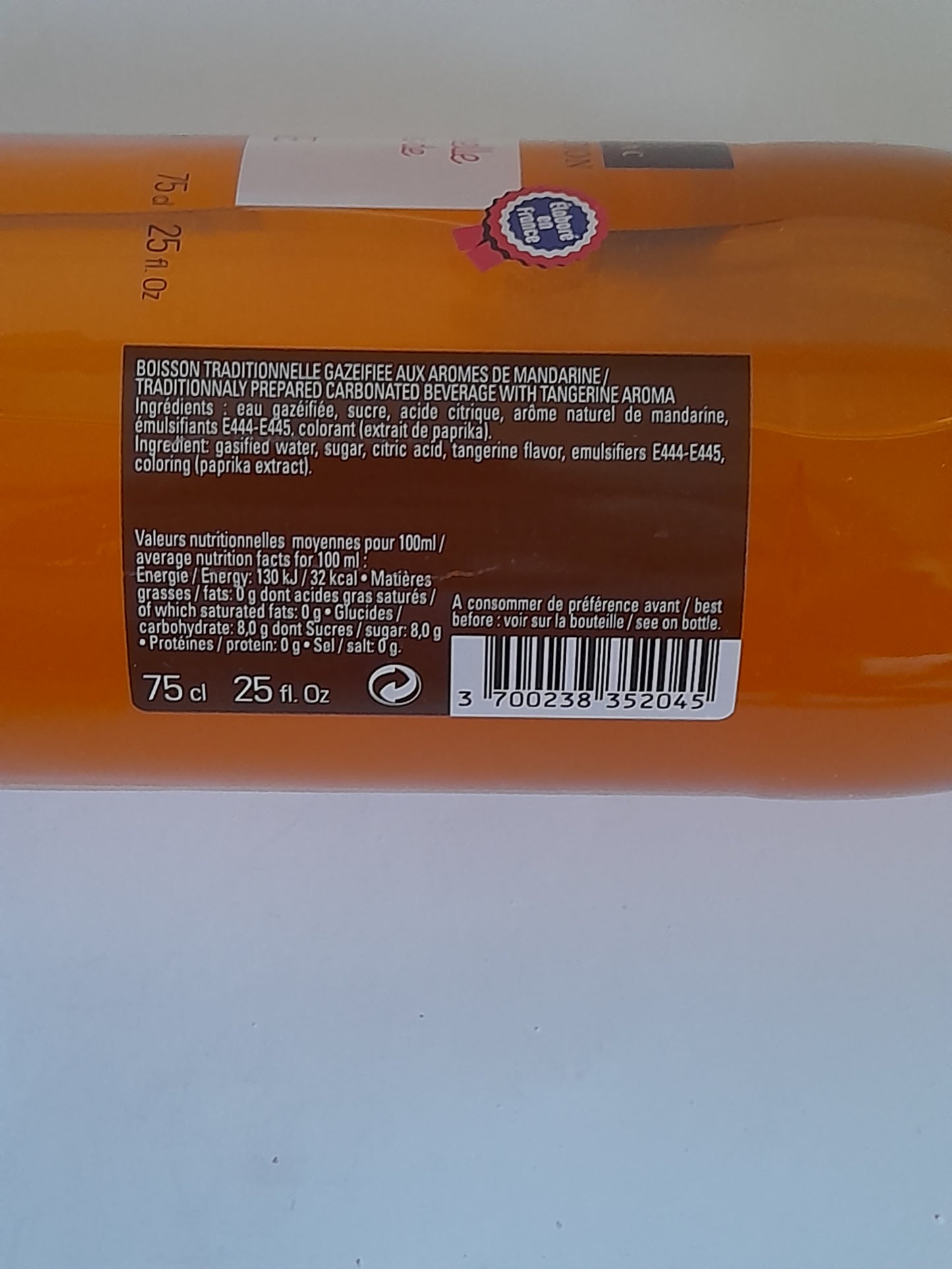 Limonade artisanale MANDARINE 75CL
