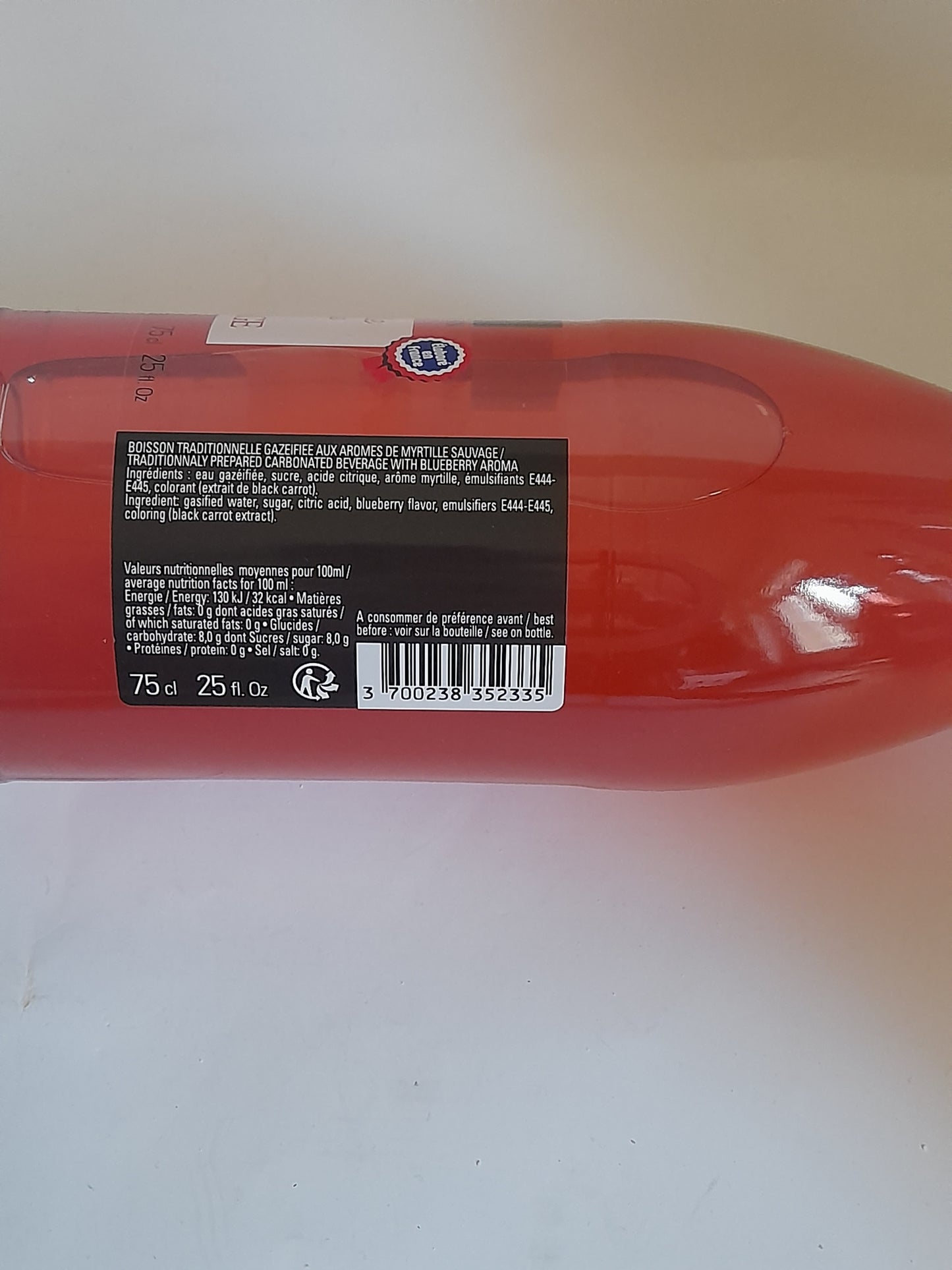 Limonade artisanale MYRTILLE SAUVAGE 75CL