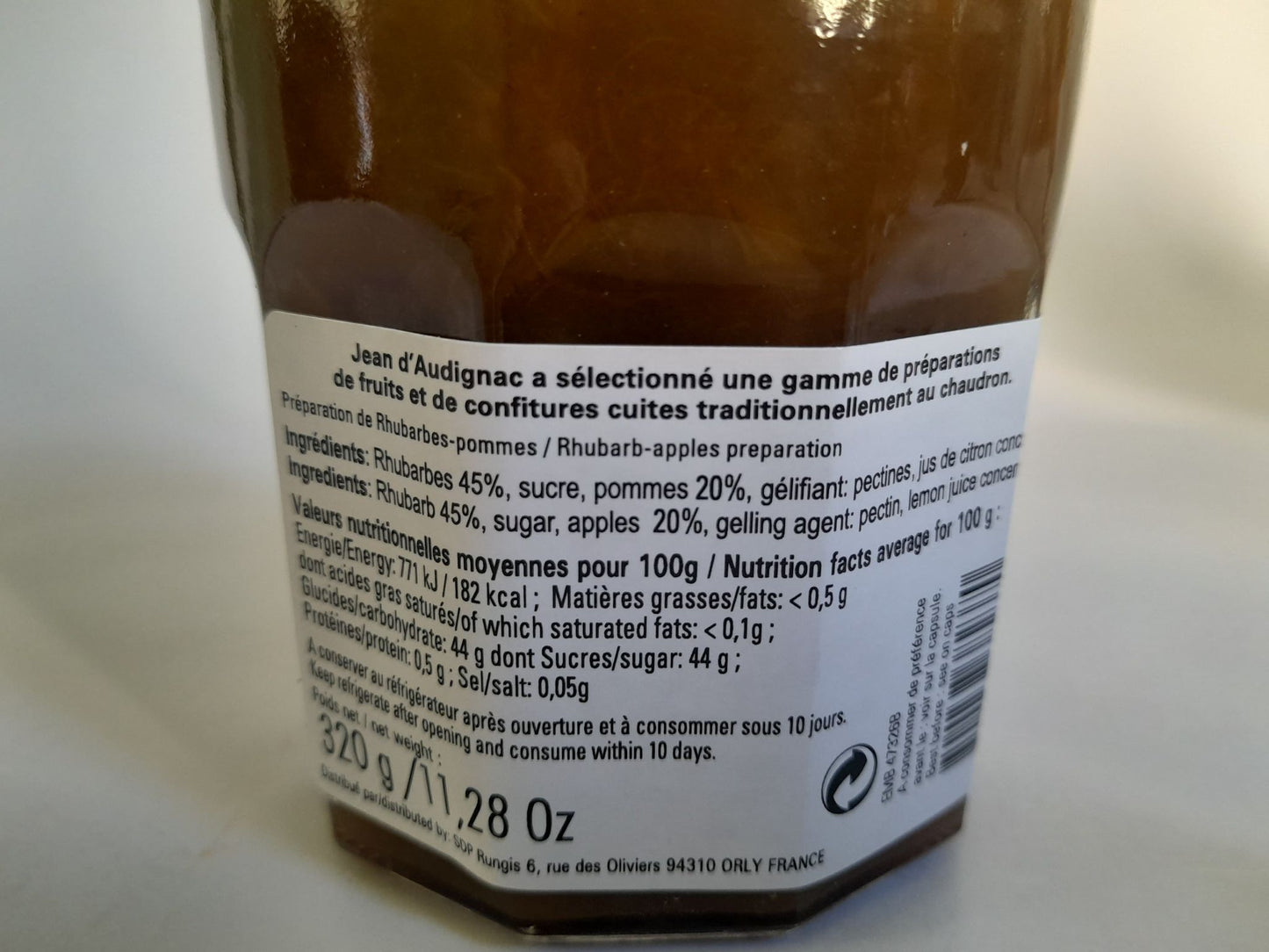 Confiture de rhubarbe cuite au chaudron 320G